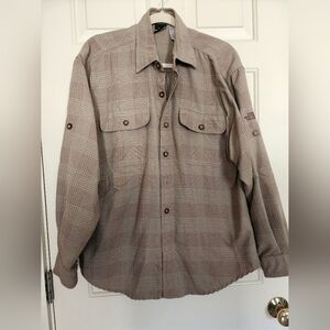 The Northface  tan plaid outdoors  button Longsleeve size medium hiking camping